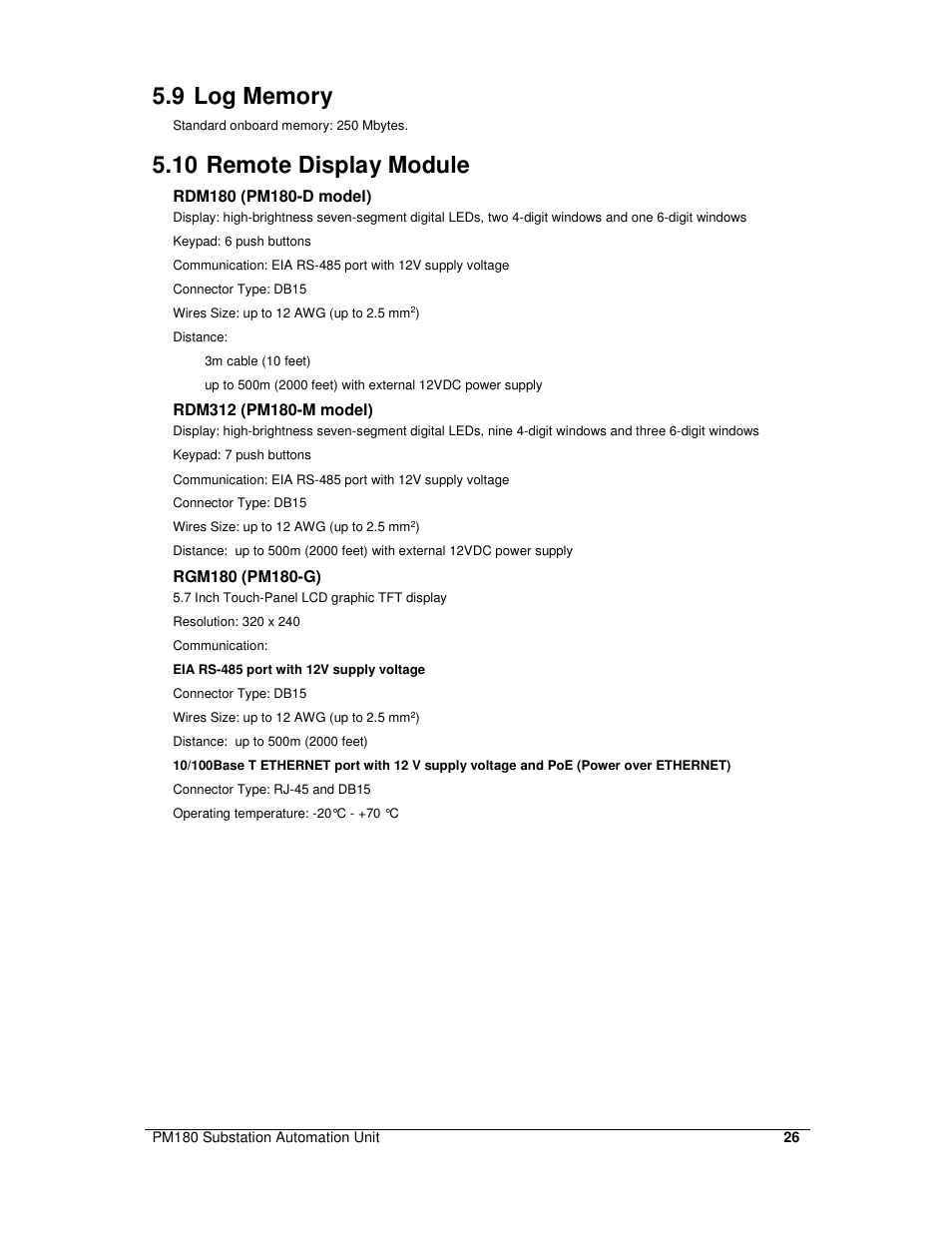 10 remote display module | SATEC PM180 Installation Manual User Manual | Page 29 / 33