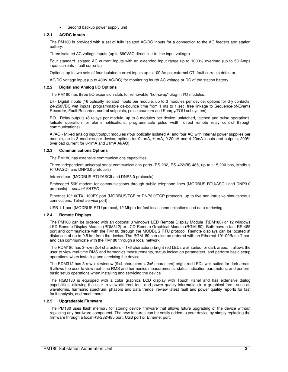 SATEC PM180 Installation Manual User Manual | Page 5 / 33