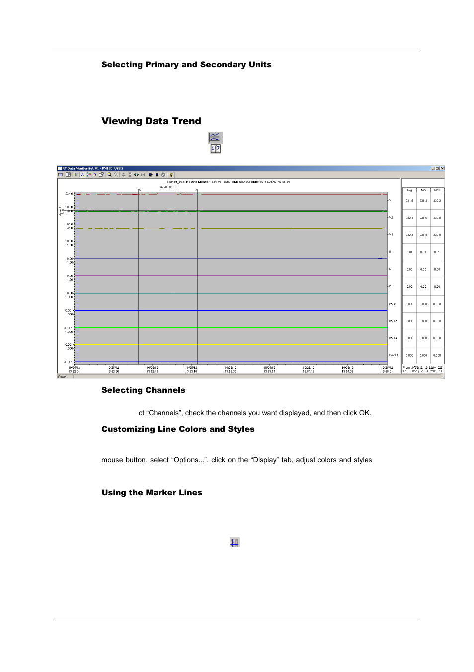 Viewing data trend | SATEC PM180 Operation Manual User Manual | Page 124 / 184