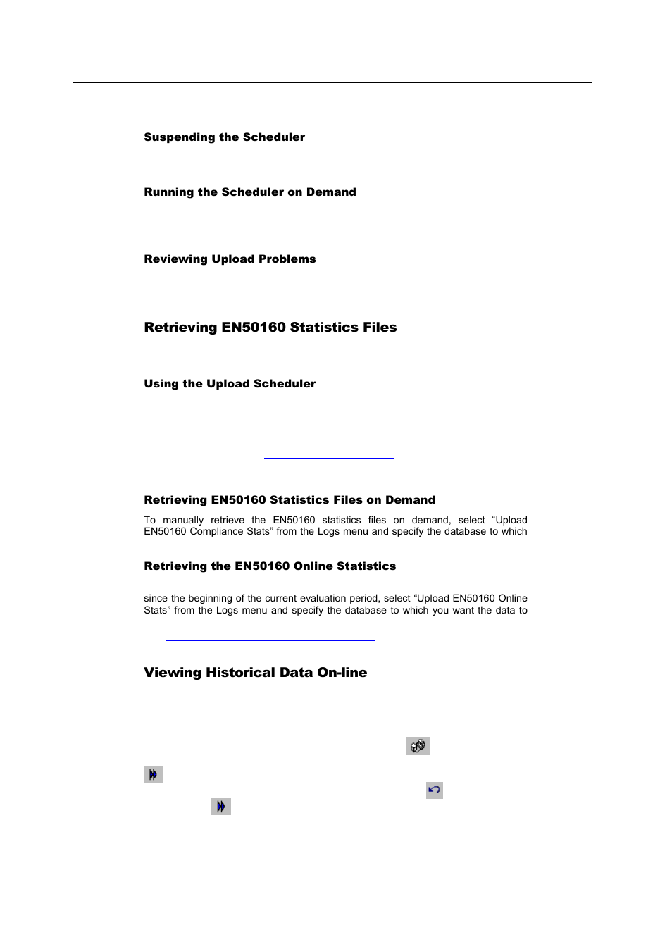 Retrieving en50160 statistics files, Viewing historical data on-line | SATEC PM180 Operation Manual User Manual | Page 129 / 184
