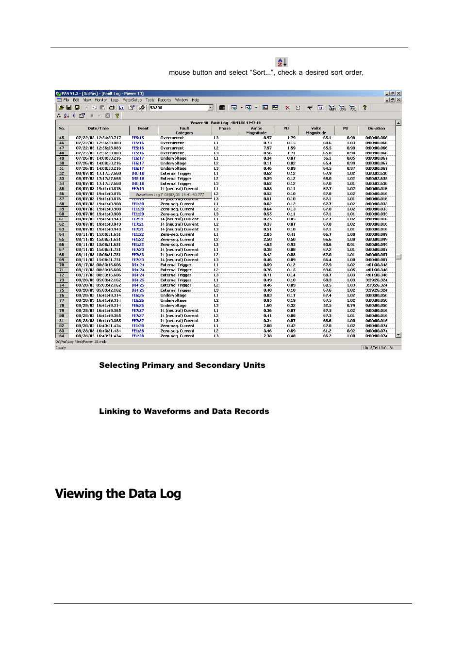 Viewing the data log | SATEC PM180 Operation Manual User Manual | Page 141 / 184