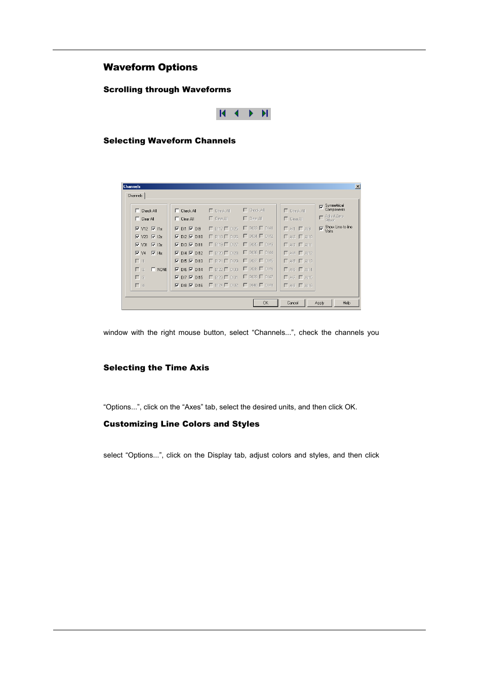 Waveform options | SATEC PM180 Operation Manual User Manual | Page 148 / 184