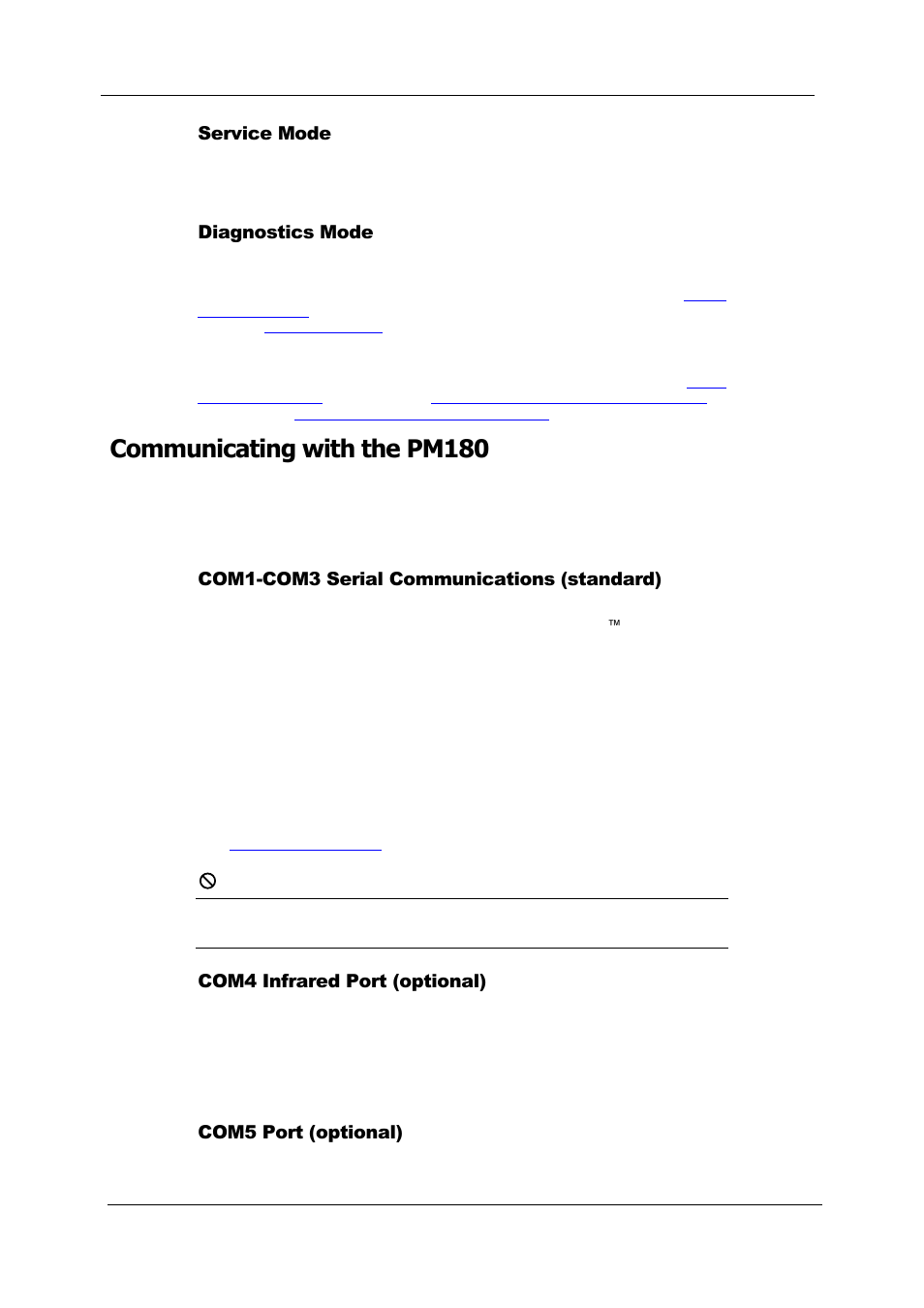 Service mode, Diagnostics mode, Communicating with the pm180 | Com1-com3 serial communications (standard), Com4 infrared port (optional), Com5 port (optional) | SATEC PM180 Operation Manual User Manual | Page 15 / 184