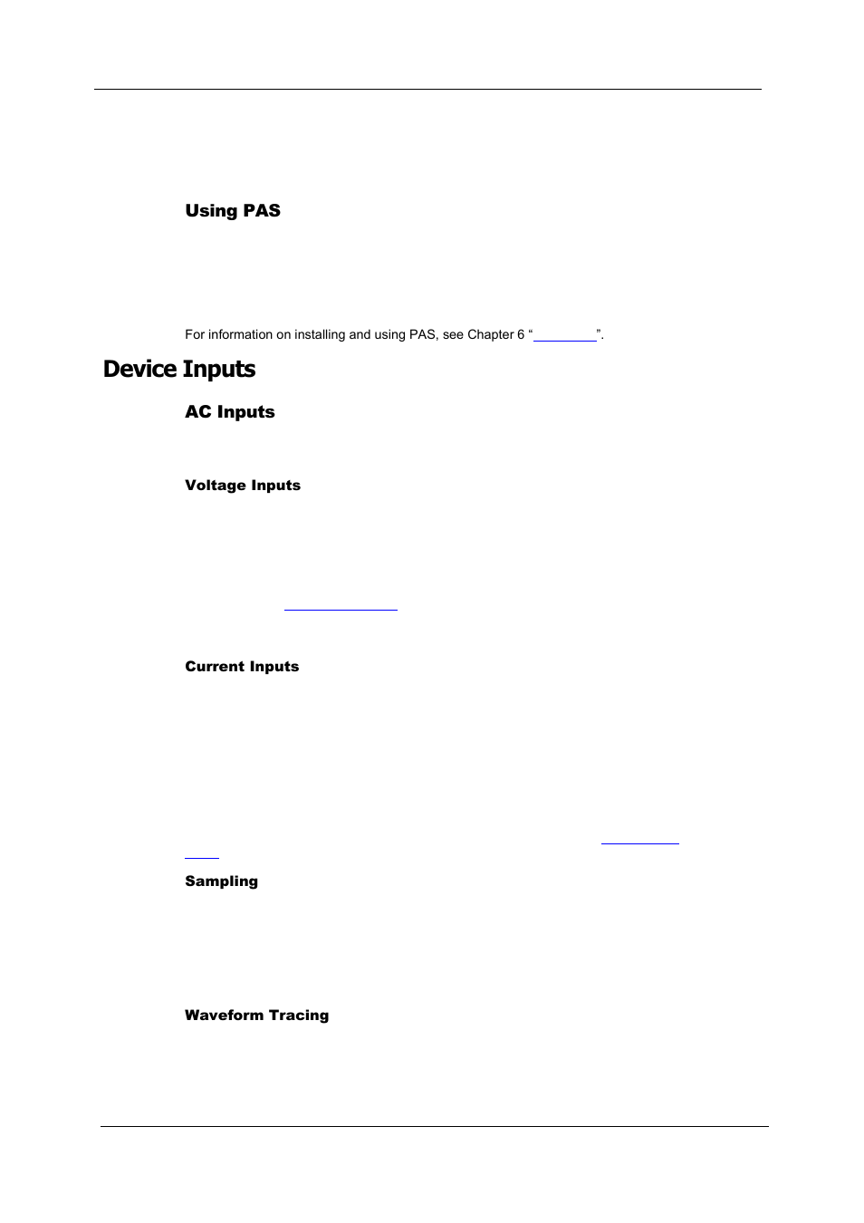 Using pas, Device inputs, Ac inputs | SATEC PM180 Operation Manual User Manual | Page 17 / 184