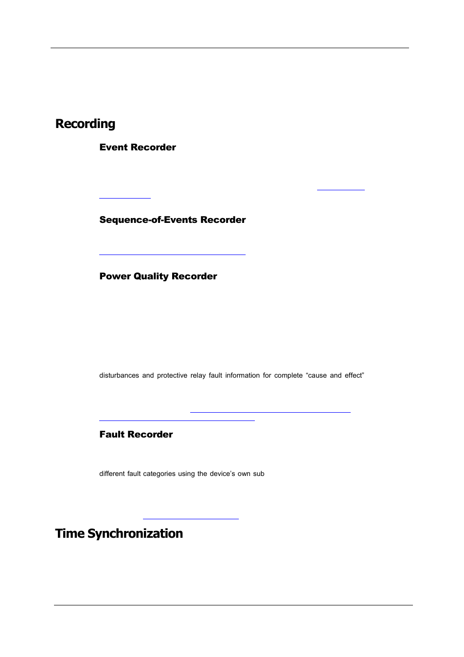 Recording, Event recorder, Sequence-of-events recorder | Power quality recorder, Fault recorder, Time synchronization | SATEC PM180 Operation Manual User Manual | Page 25 / 184