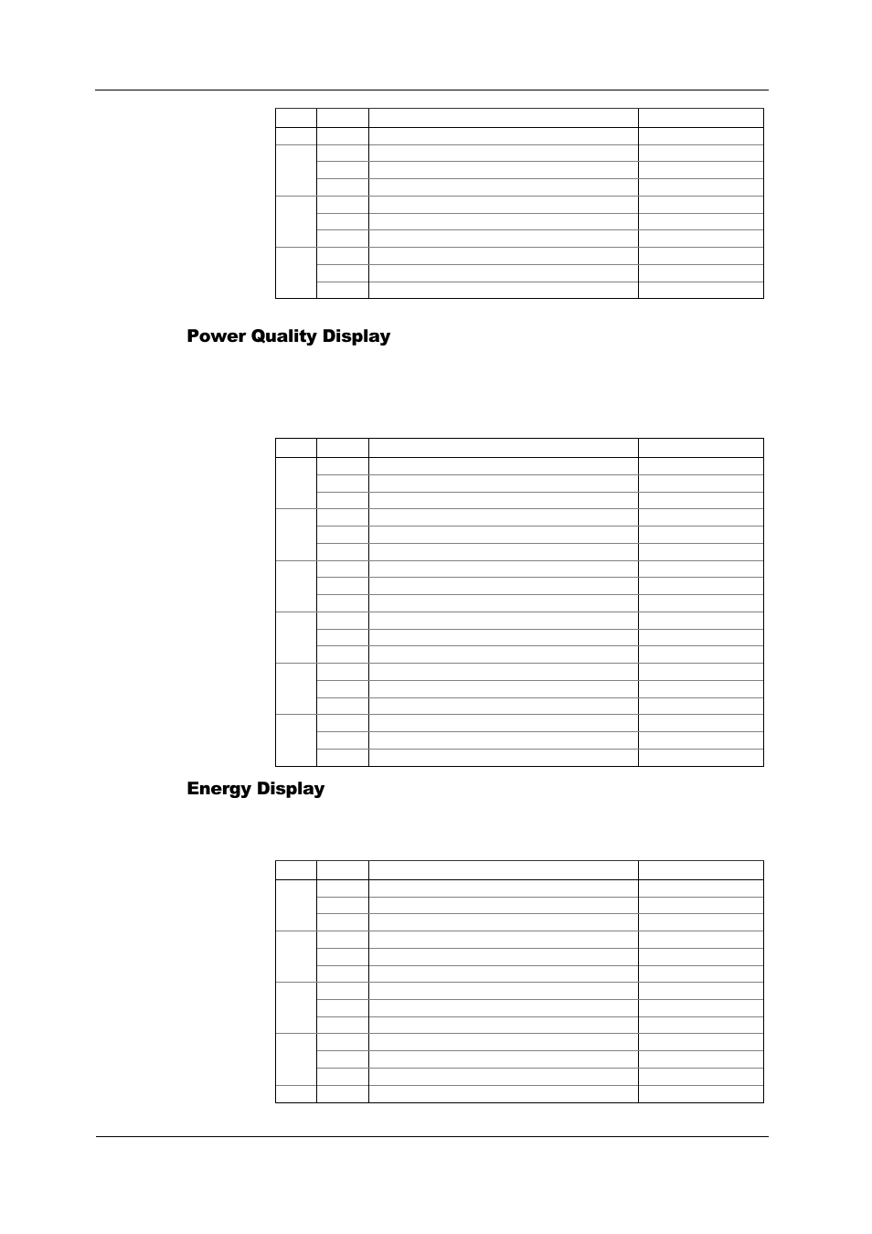 Power quality display, Energy display | SATEC PM180 Operation Manual User Manual | Page 32 / 184