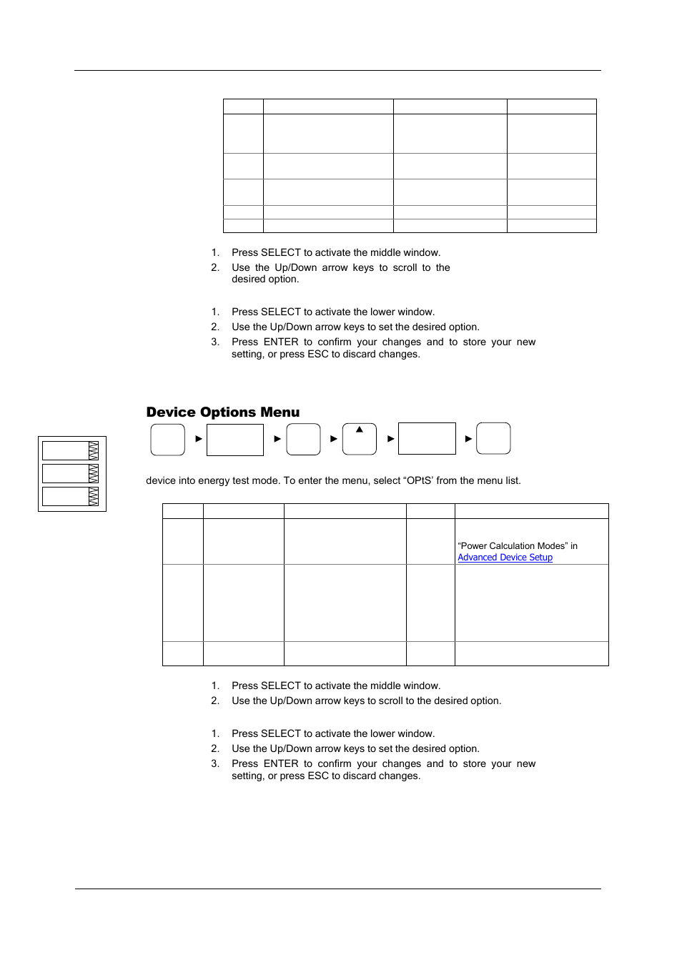 Device options menu | SATEC PM180 Operation Manual User Manual | Page 40 / 184
