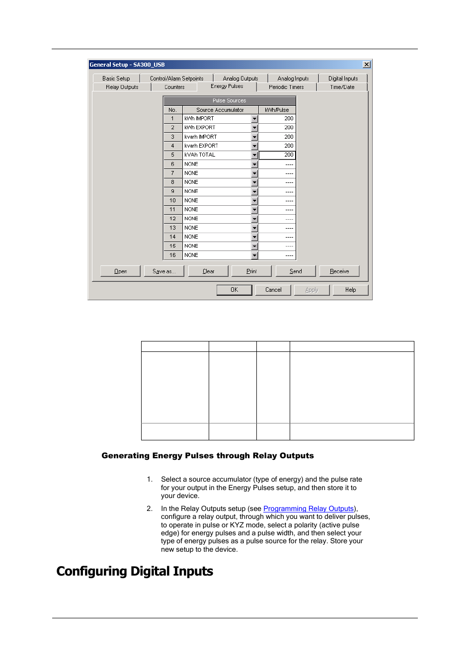 Configuring digital inputs | SATEC PM180 Operation Manual User Manual | Page 68 / 184