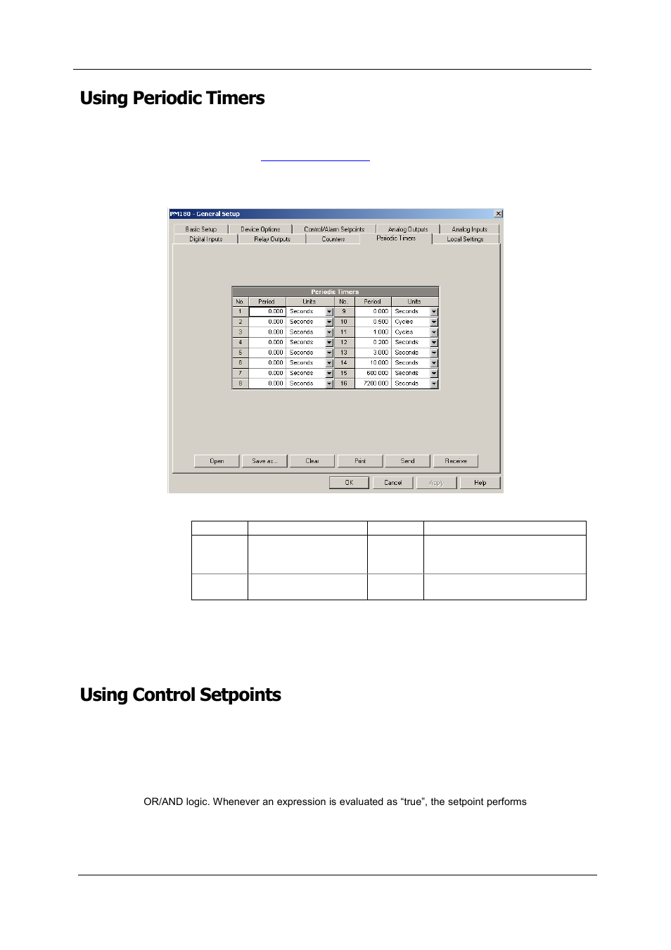 Using periodic timers, Using control setpoints | SATEC PM180 Operation Manual User Manual | Page 77 / 184