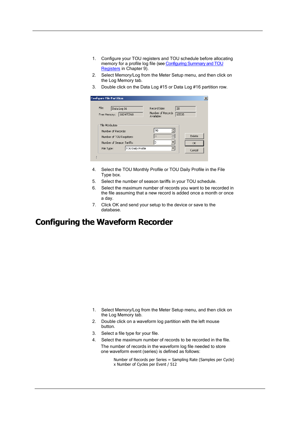 Configuring the waveform recorder | SATEC PM180 Operation Manual User Manual | Page 89 / 184