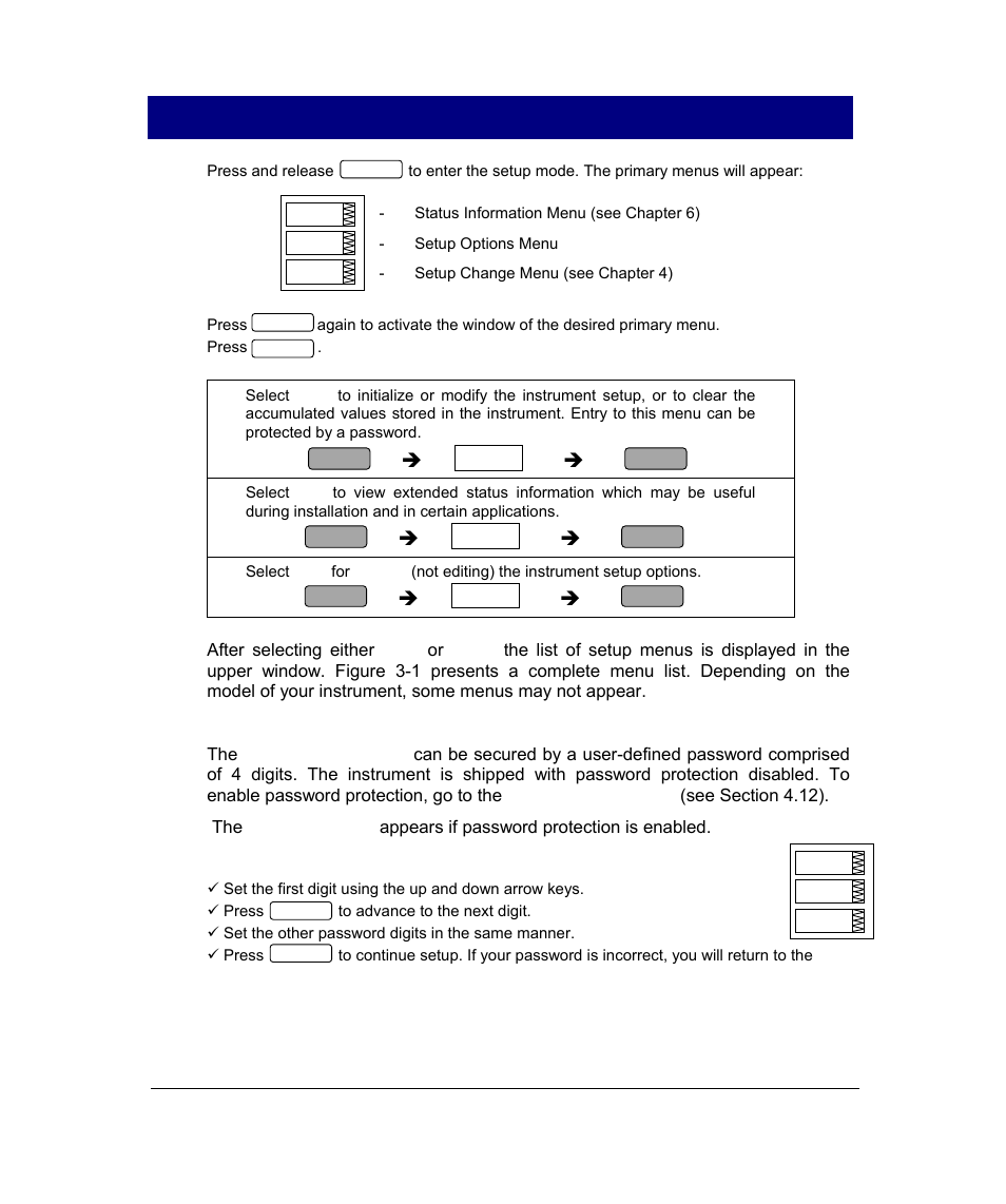 Chapter 3 using the menus, Password | SATEC PM296 User Manual | Page 26 / 77