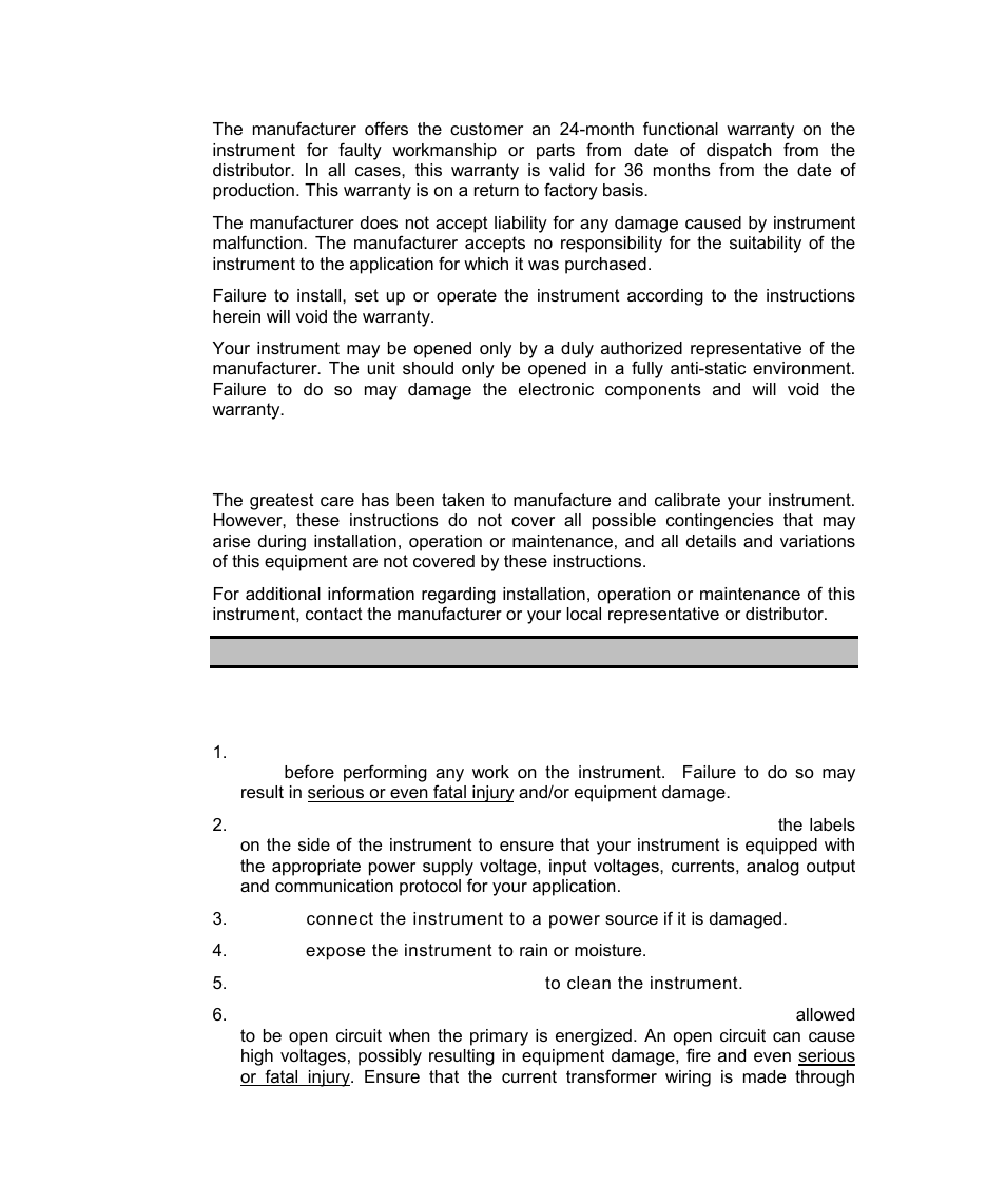 Limited warranty | SATEC PM296 User Manual | Page 3 / 77