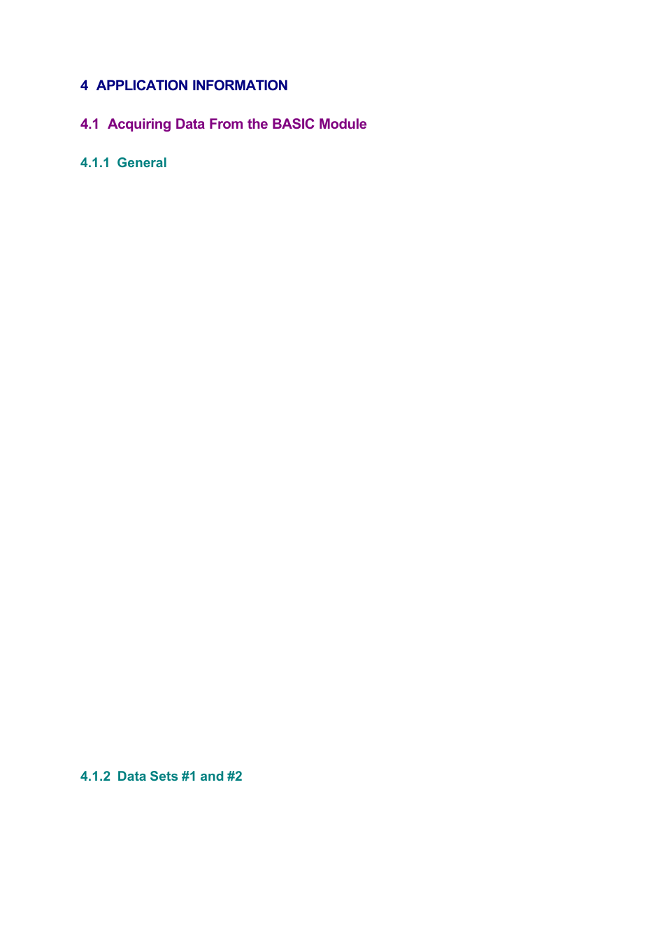 4 application information, 1 acquiring data from the basic module, 1 general 4.1.2 data sets #1 and #2 | SATEC SLC500 User Manual | Page 8 / 24