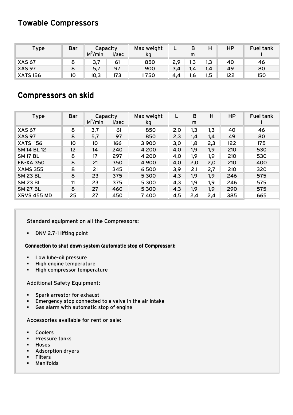 Towable c, Compressors on, Compressors on compressors on skid skid skid skid | Scan Tech Onshore Compressor User Manual | Page 2 / 2