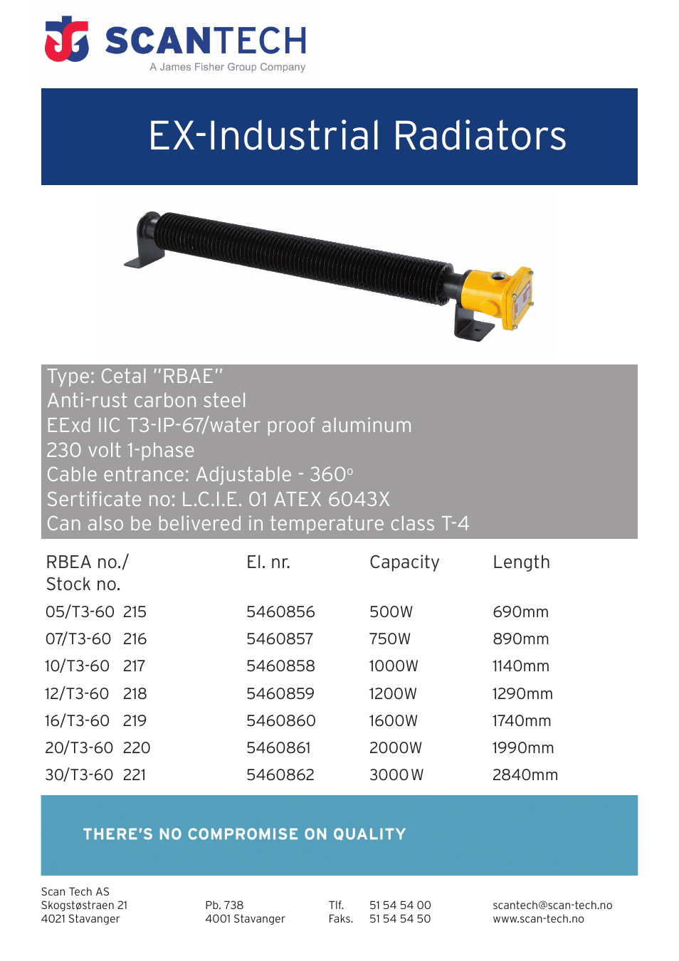 Scan Tech EX-Industrial Radiators User Manual | 1 page