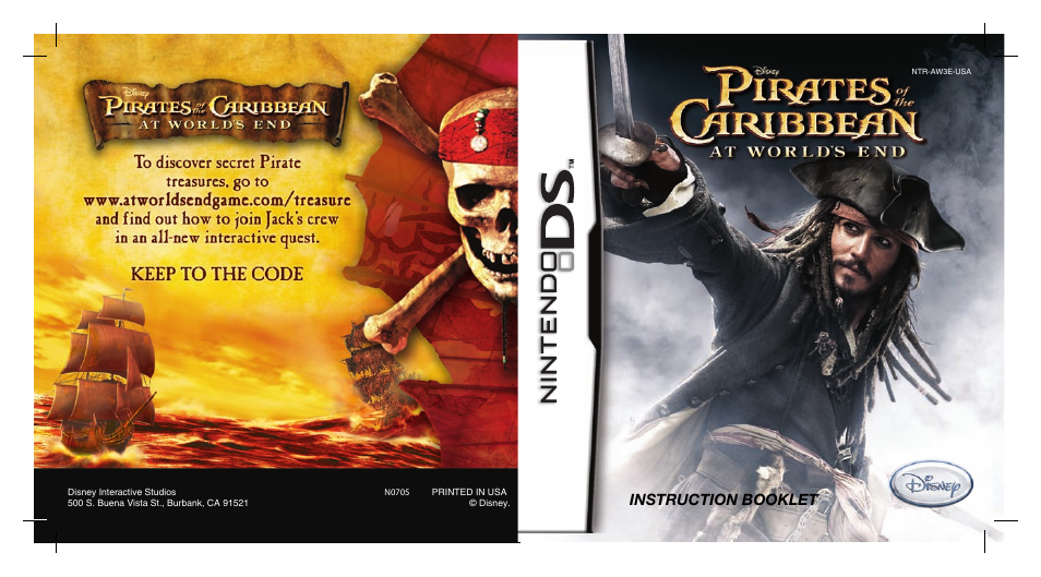 Disney Interactive Studios Pirates of the Caribbean: At World's End NTR-AW3E-USA User Manual | 15 pages