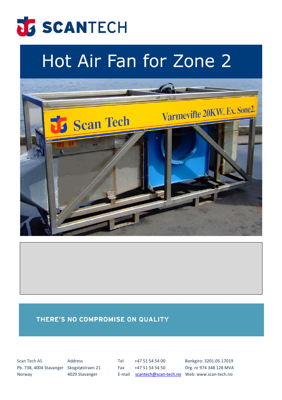 Scan Tech Hot Air Fan for Zone 2 User Manual | 1 page