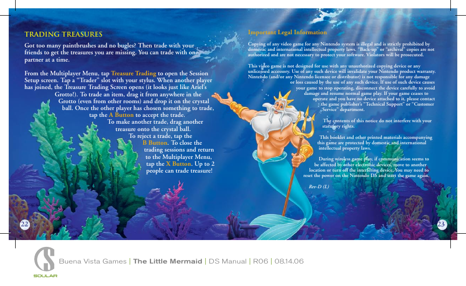 Disney Interactive Studios Disney's The Little Mermaid: Ariel's Undersea Adventure NTR-AN9E-USA User Manual | Page 12 / 12