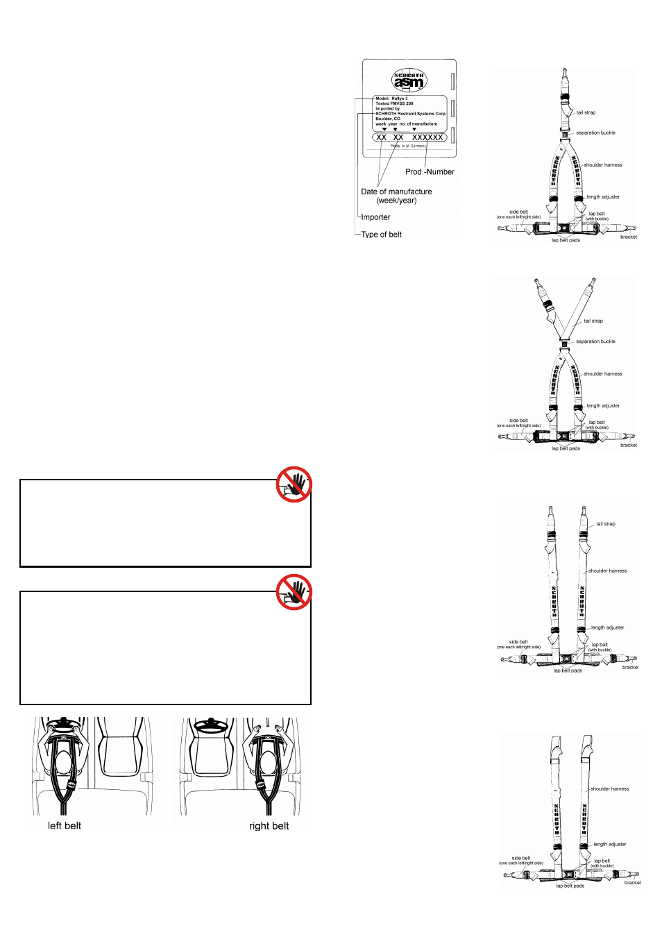 Installation, Package contents, Installation hardware | Schroth Racing Rallye Cross User Manual | Page 4 / 12