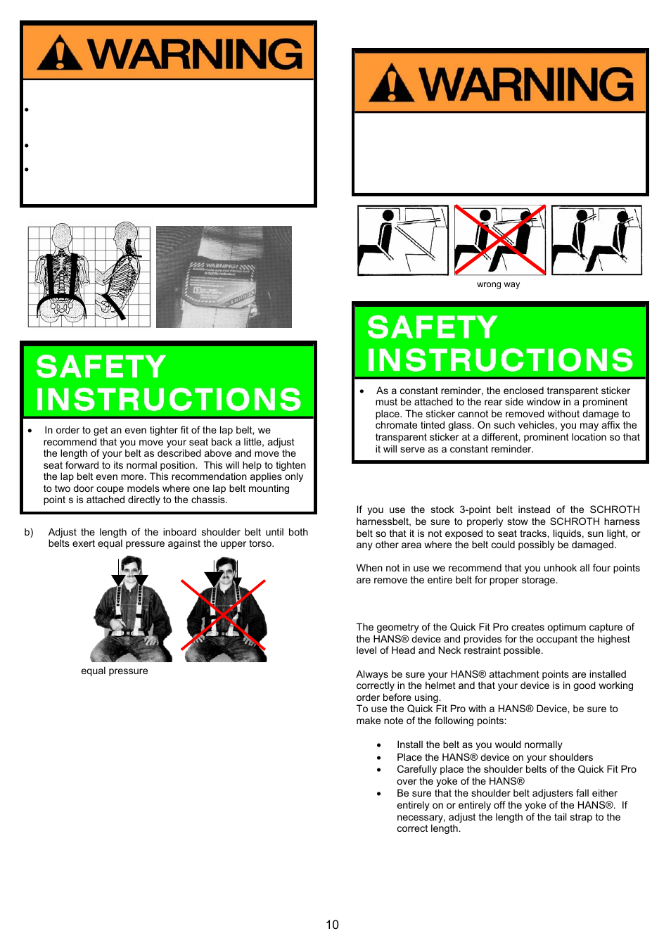 Schroth Racing QuickFit And QuickFit Pro Subaru WRX/STi (2002-2006) User Manual | Page 10 / 12