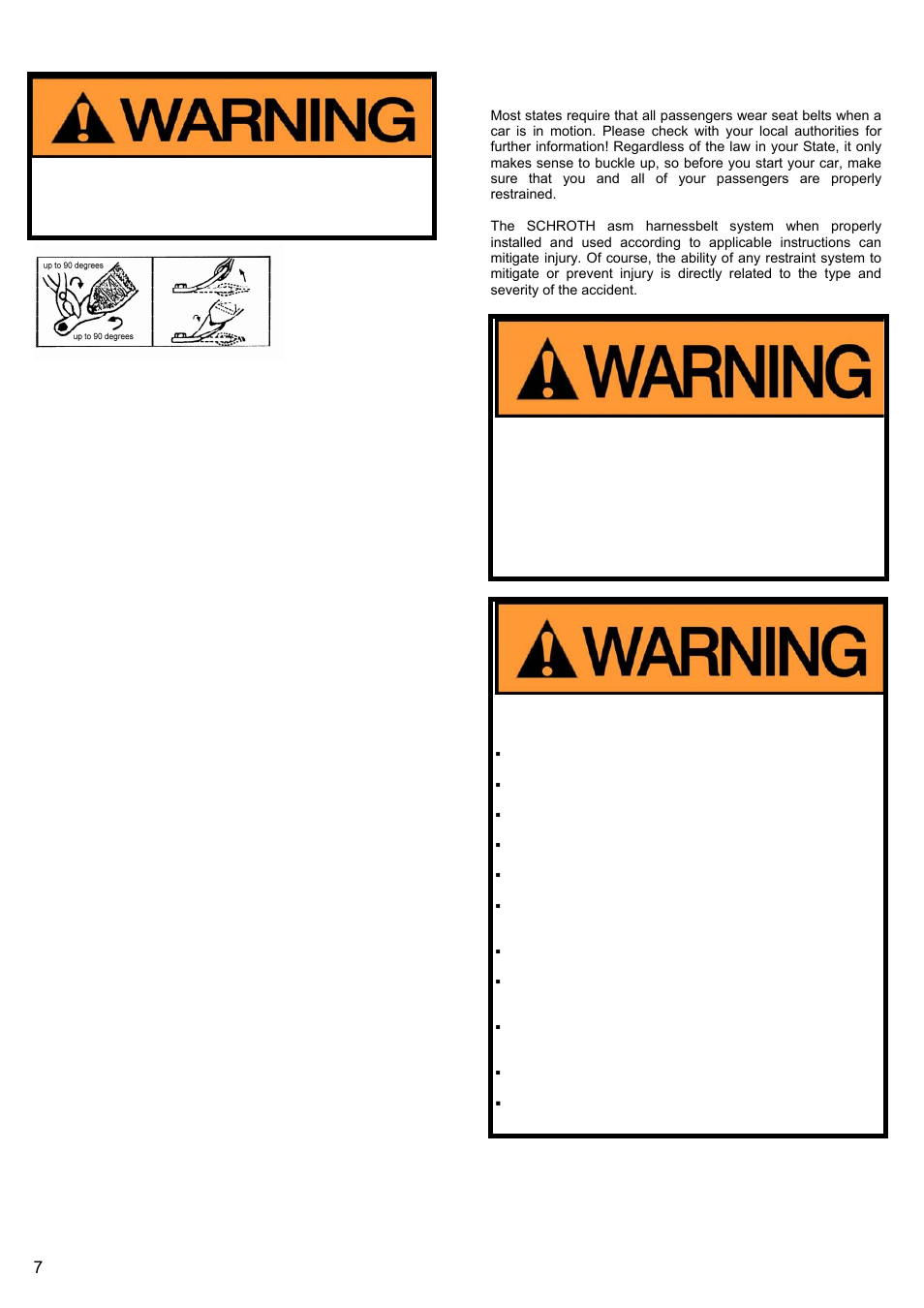 Operating instructions | Schroth Racing QuickFit And QuickFit Pro Subaru WRX/STi (2002-2006) User Manual | Page 7 / 12