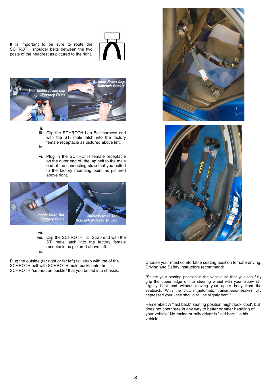 Schroth Racing QuickFit And QuickFit Pro Subaru WRX/STi (2002-2006) User Manual | Page 8 / 12