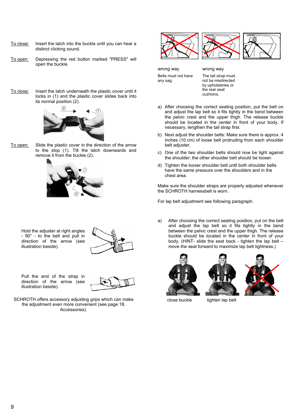 Schroth Racing QuickFit And QuickFit Pro Subaru WRX/STi (2002-2006) User Manual | Page 9 / 12
