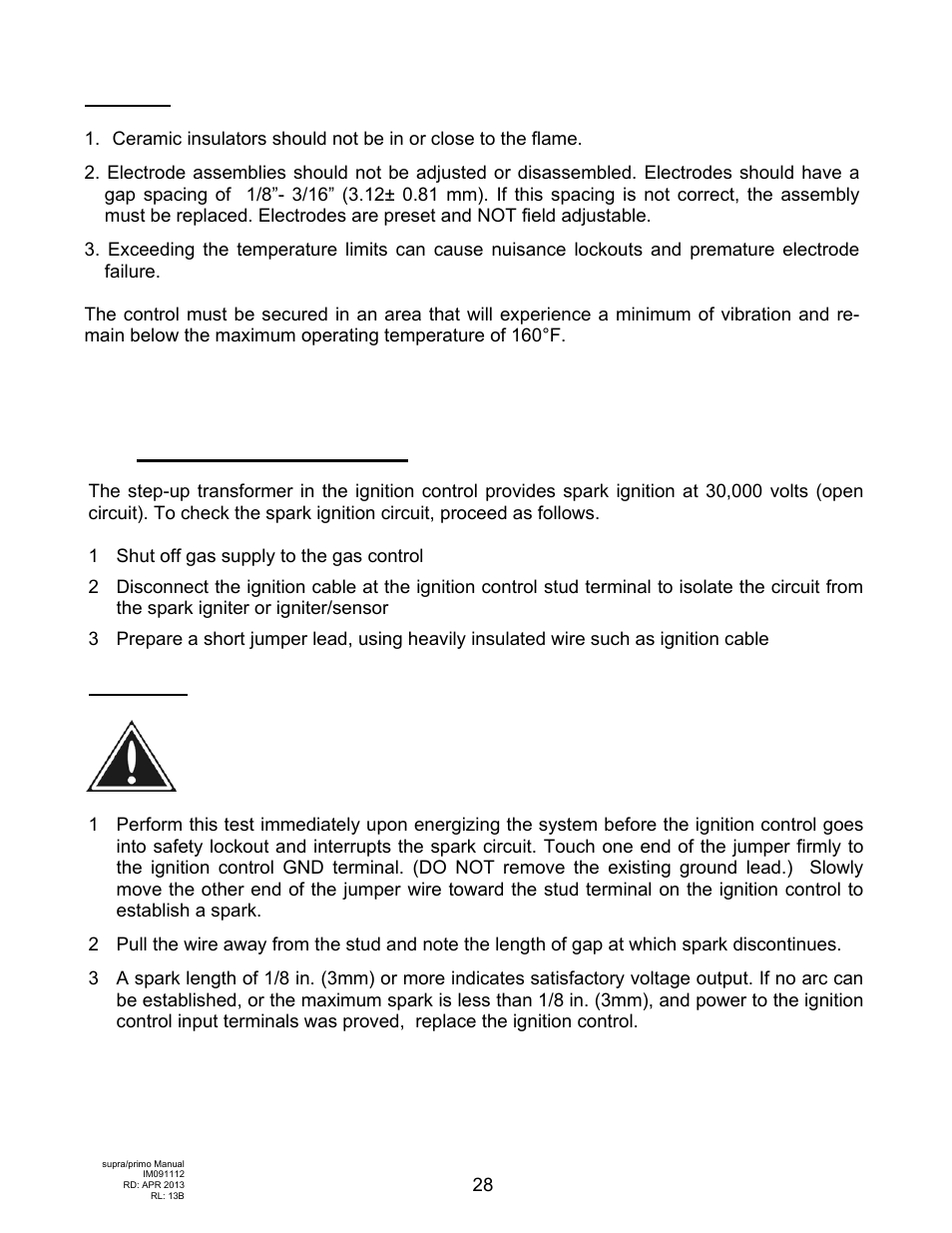 Spark ignition circuit, Caution | Schwank supraSchwank User Manual | Page 28 / 38