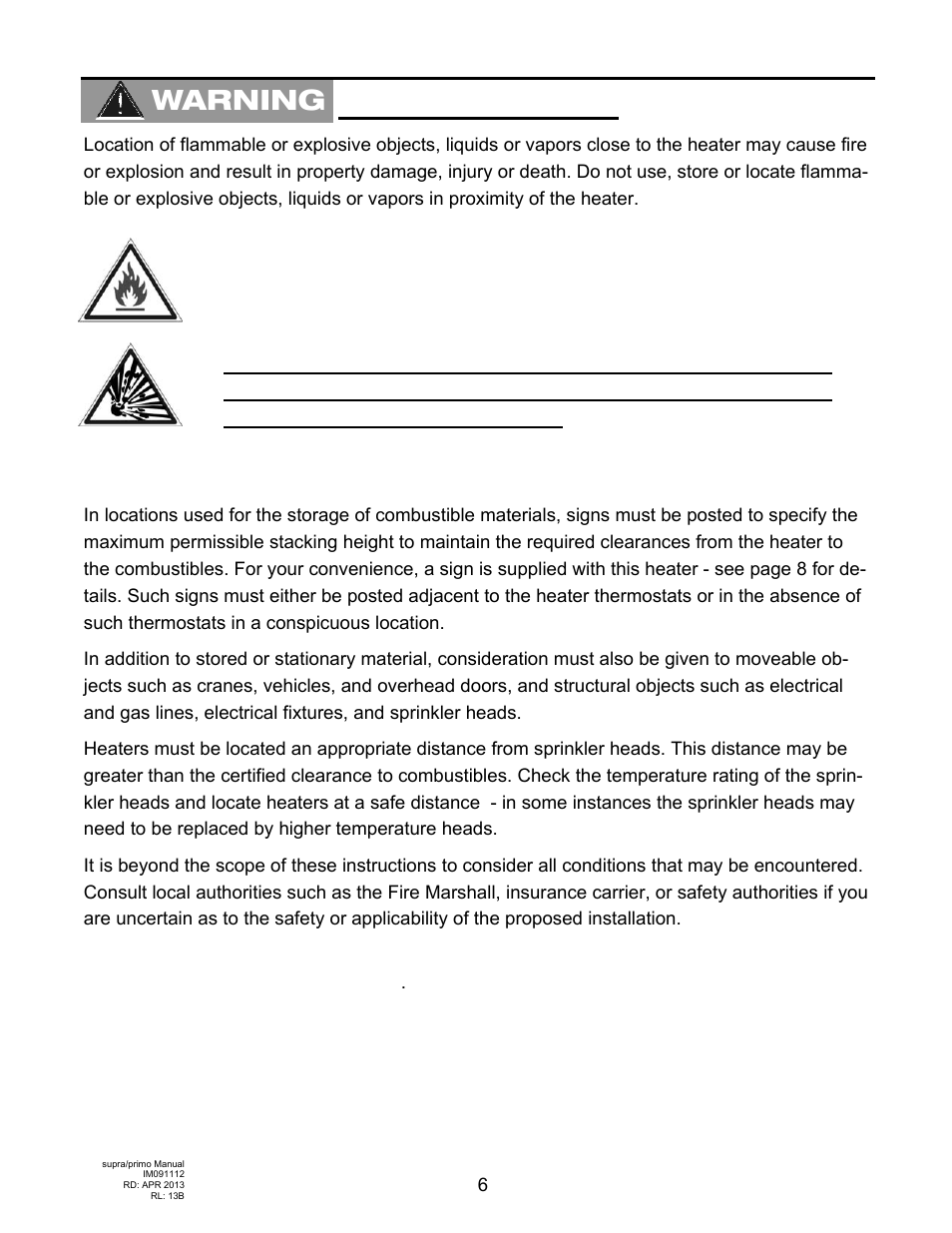 Warning, Clearance to combustibles | Schwank supraSchwank User Manual | Page 6 / 38