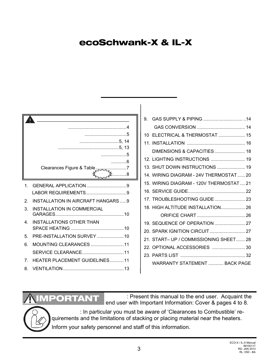 Ecoschwank-x & il-x, Important | Schwank ecoSchwank-X User Manual | Page 3 / 35