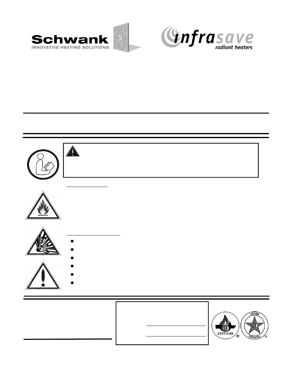 Schwank P40U Fenwal User Manual | 51 pages
