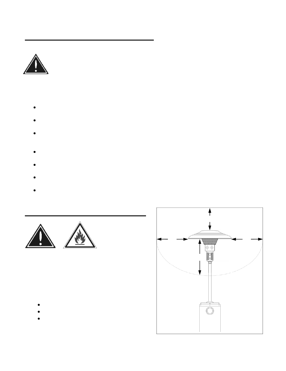 A safe location for the heater, 1 clearances to combustibles | Schwank Parasol Series Portable User Manual | Page 11 / 16