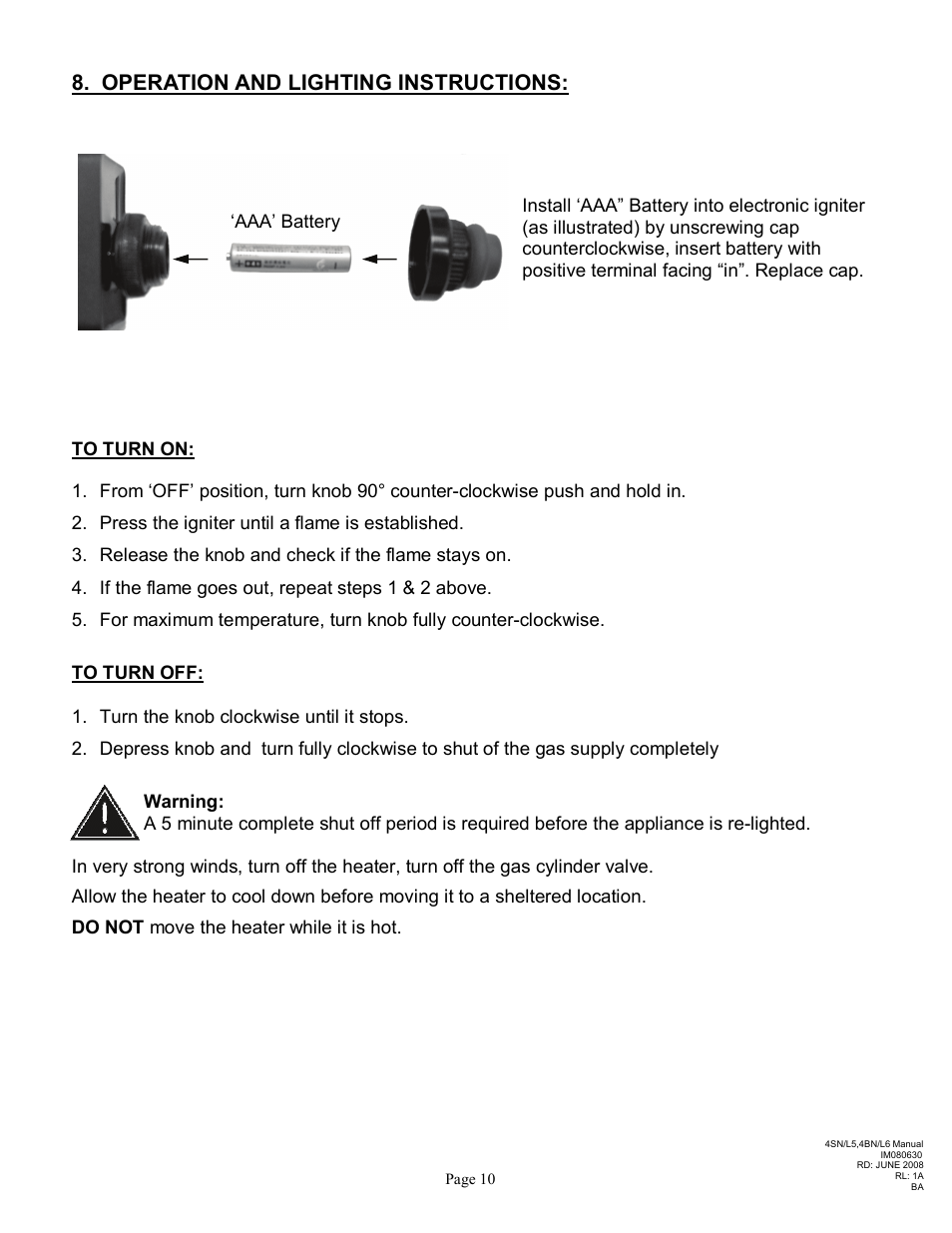 Operation and lighting instructions | Schwank Parasol Series Post Mount User Manual | Page 13 / 16
