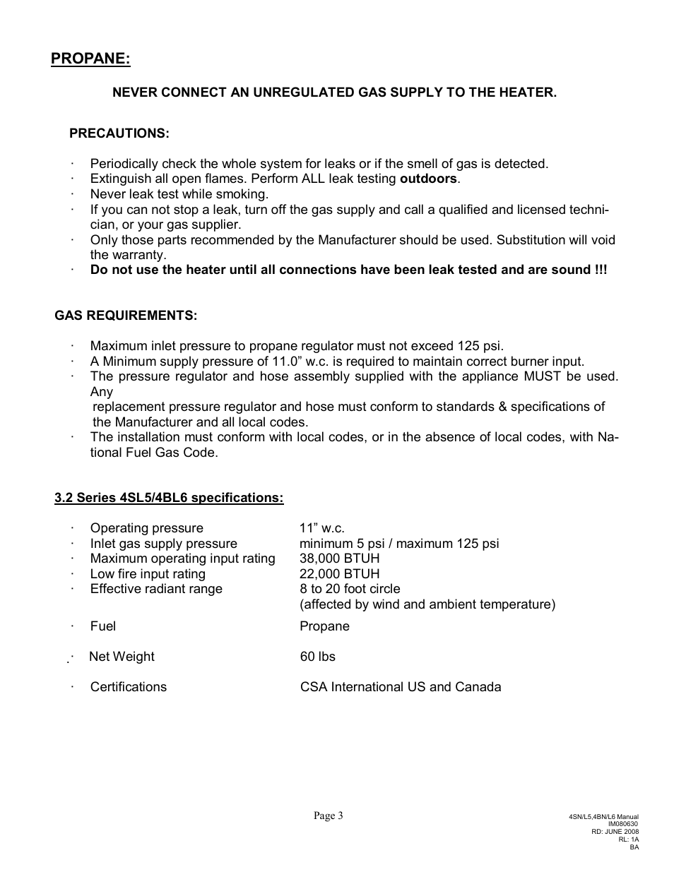 Propane | Schwank Parasol Series Post Mount User Manual | Page 6 / 16