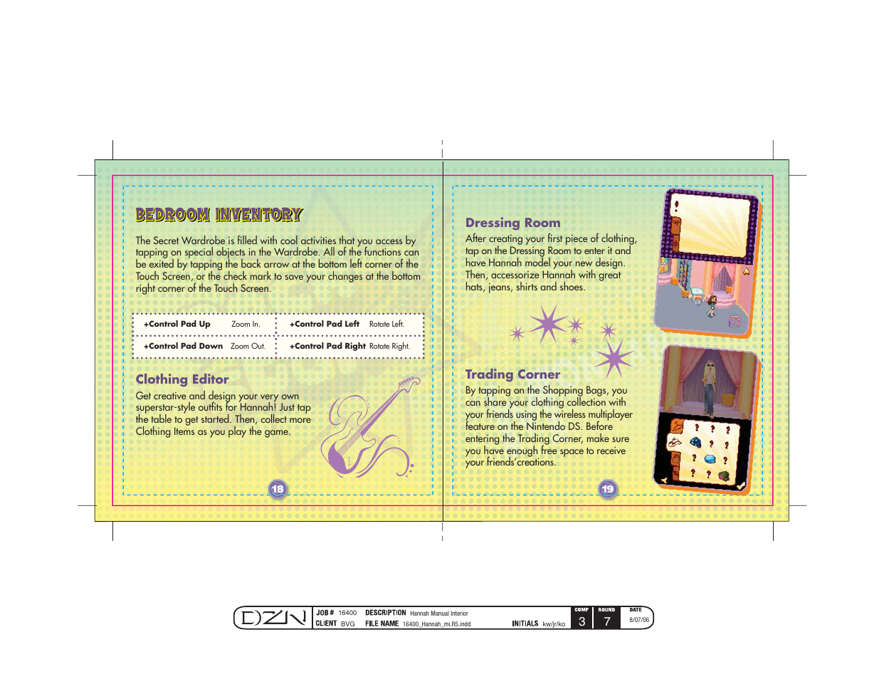 Bedroom inventory | Disney Interactive Studios Hannah Montana for Nintendo DS User Manual | Page 11 / 12