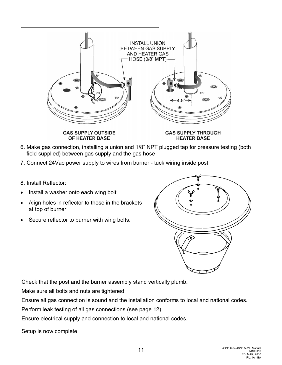 Assembly / installation ..... continued | Schwank Parasol Series Post Mount 24 volt User Manual | Page 11 / 29