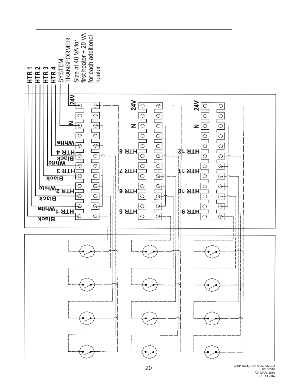 Optional patio heater control panel wiring 24 vac | Schwank Parasol Series Post Mount 24 volt User Manual | Page 20 / 29