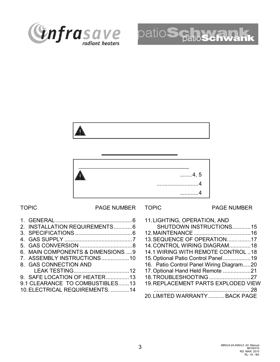 Schwank Parasol Series Post Mount 24 volt User Manual | Page 3 / 29