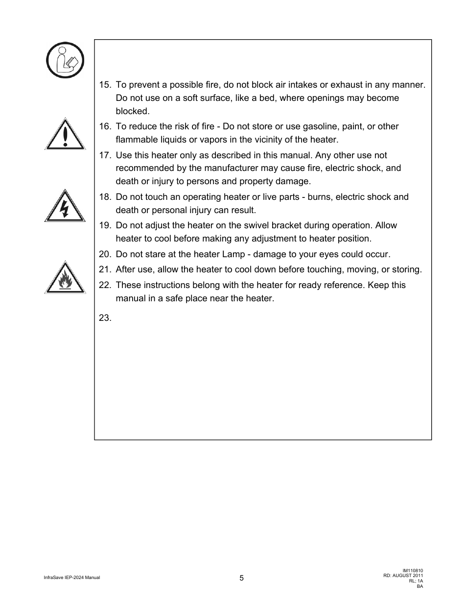 Important instructions, Save these instructions | Schwank IEP-2024 User Manual | Page 5 / 18