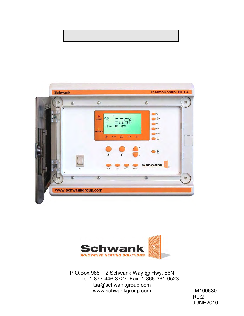 Schwank ThermoControl Plus 4 User Manual | 39 pages