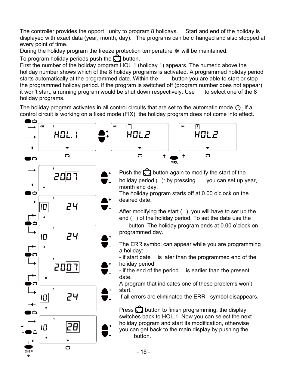 5 holiday program | Schwank ThermoControl Plus 4 User Manual | Page 15 / 39