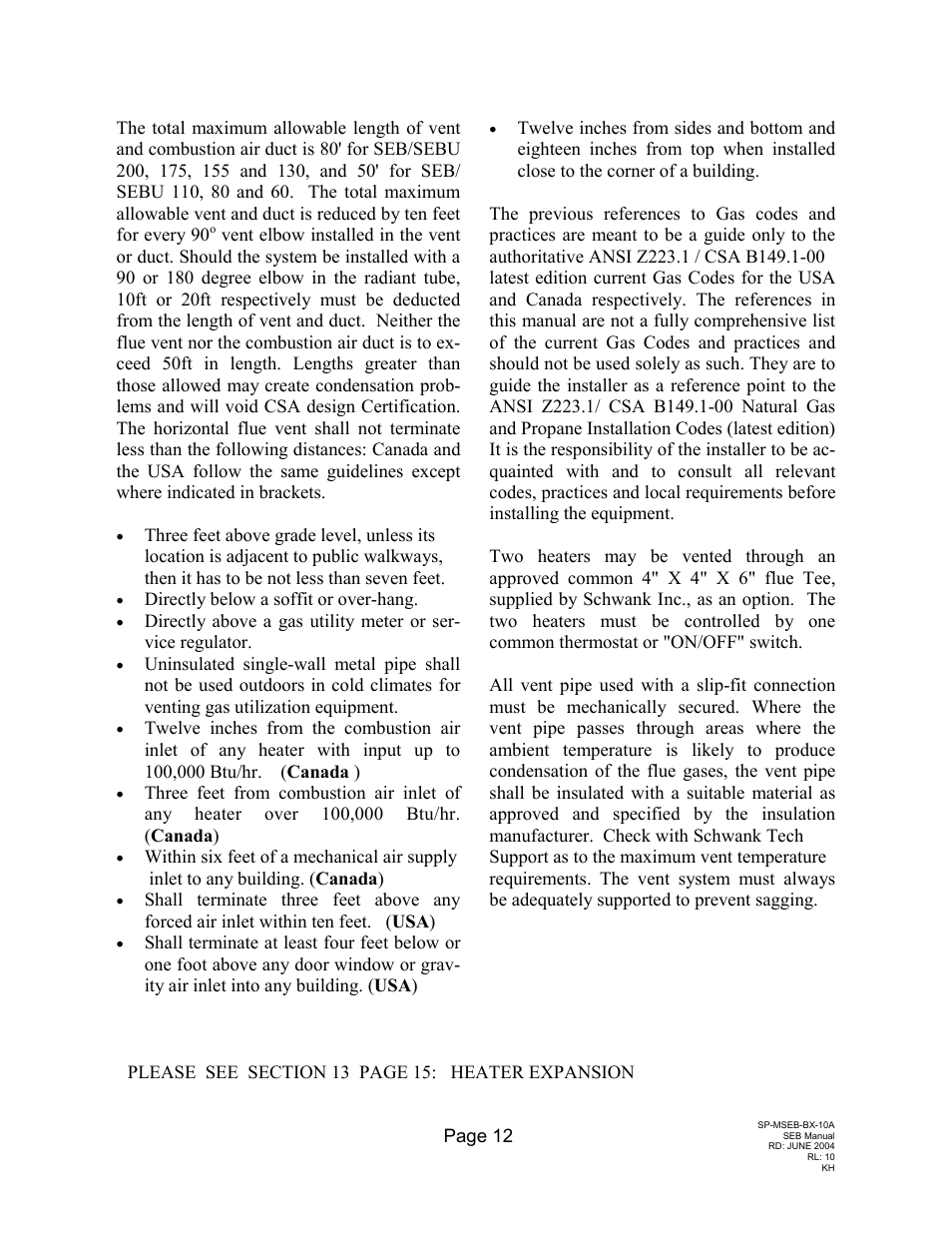 Schwank SEB(U) User Manual | Page 16 / 35