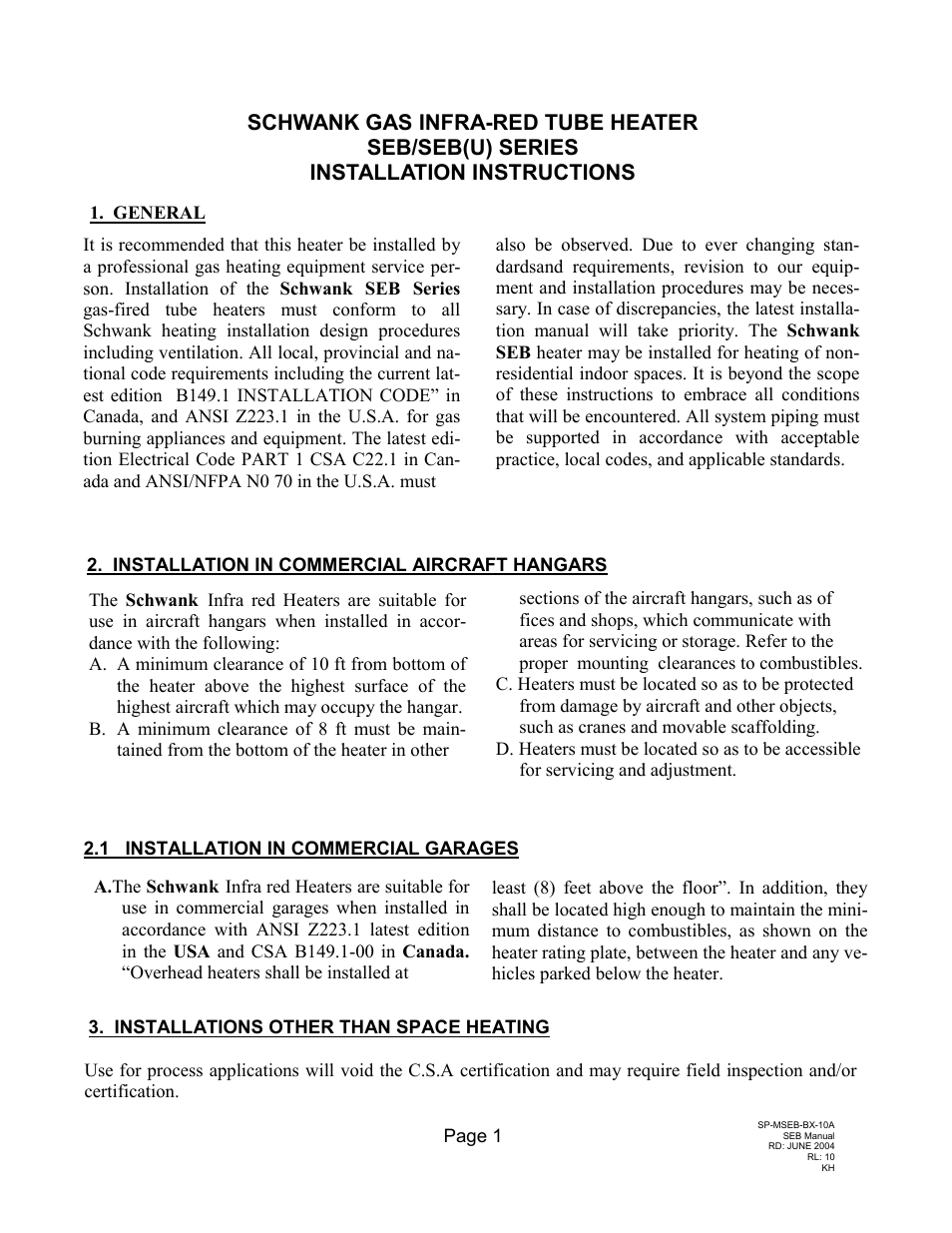 Schwank SEB(U) User Manual | Page 5 / 35