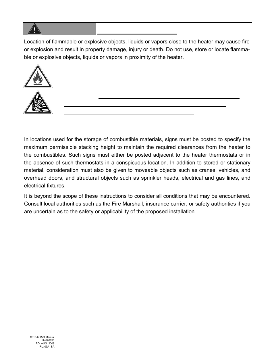 Warning, Clearance to combustibles | Schwank STR-JZ User Manual | Page 6 / 54