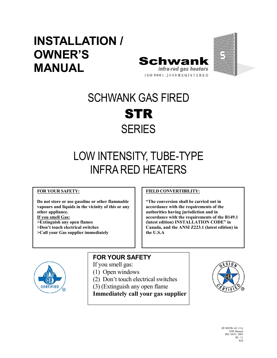 Schwank STR-CANADA User Manual | 33 pages