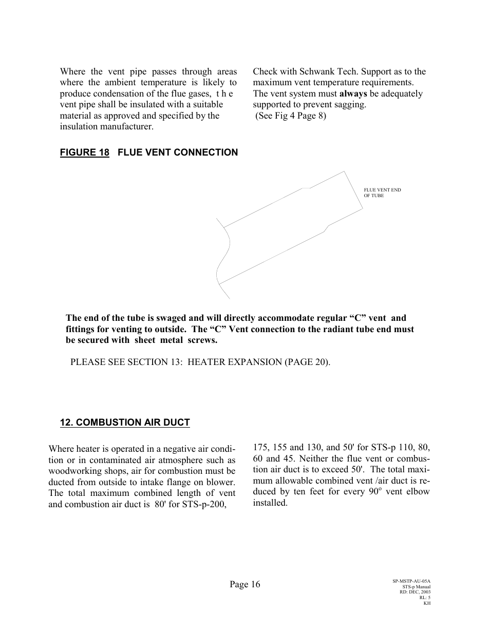 Vent elbow installed, Page 16 | Schwank STSp-USA User Manual | Page 20 / 39