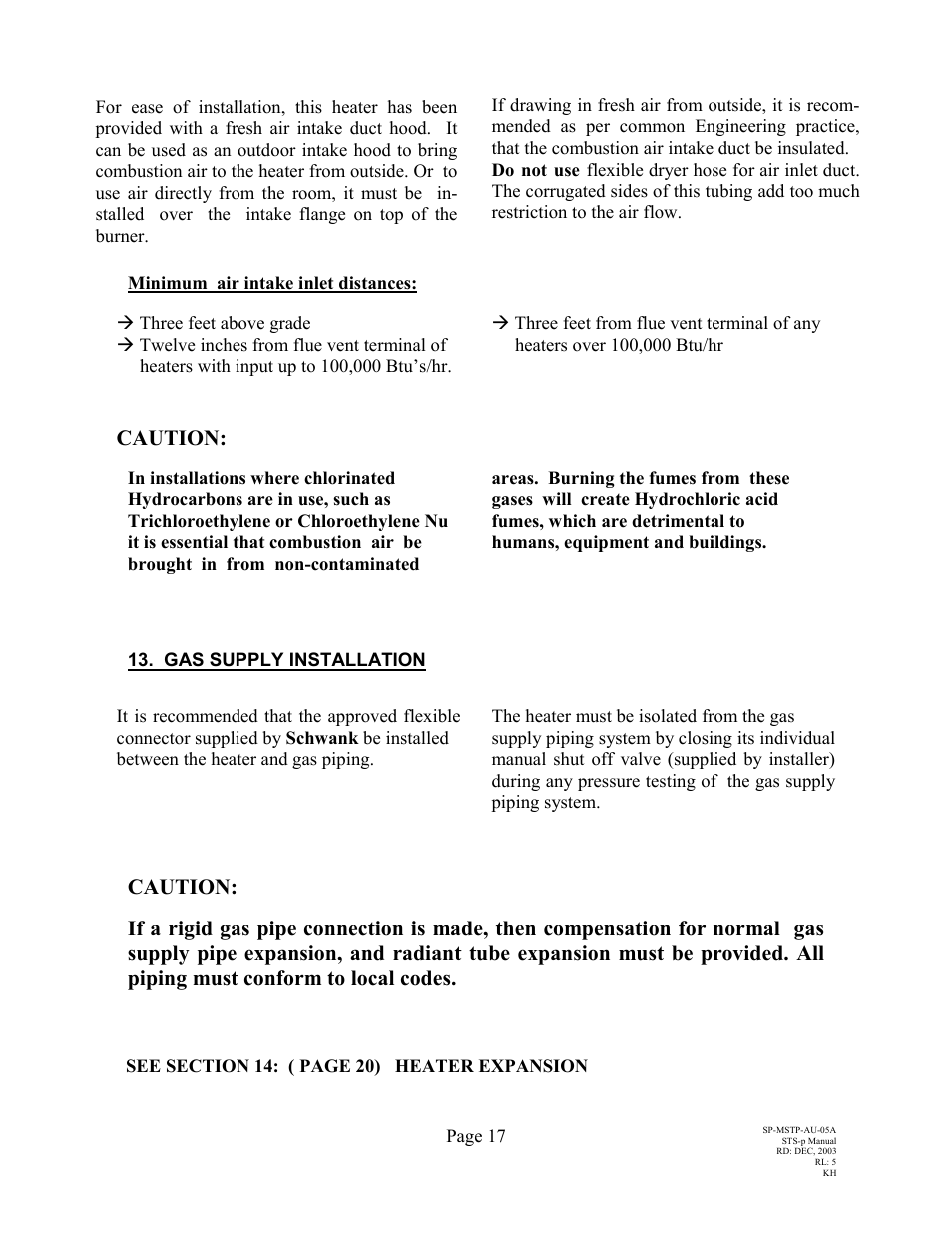 Caution | Schwank STSp-USA User Manual | Page 21 / 39