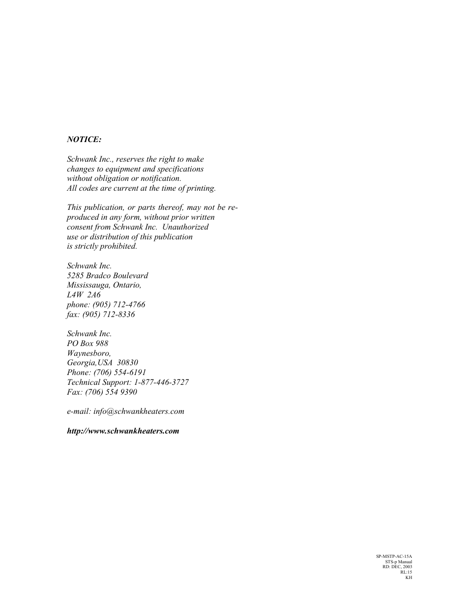 Schwank STSp-CANADA User Manual | Page 2 / 41