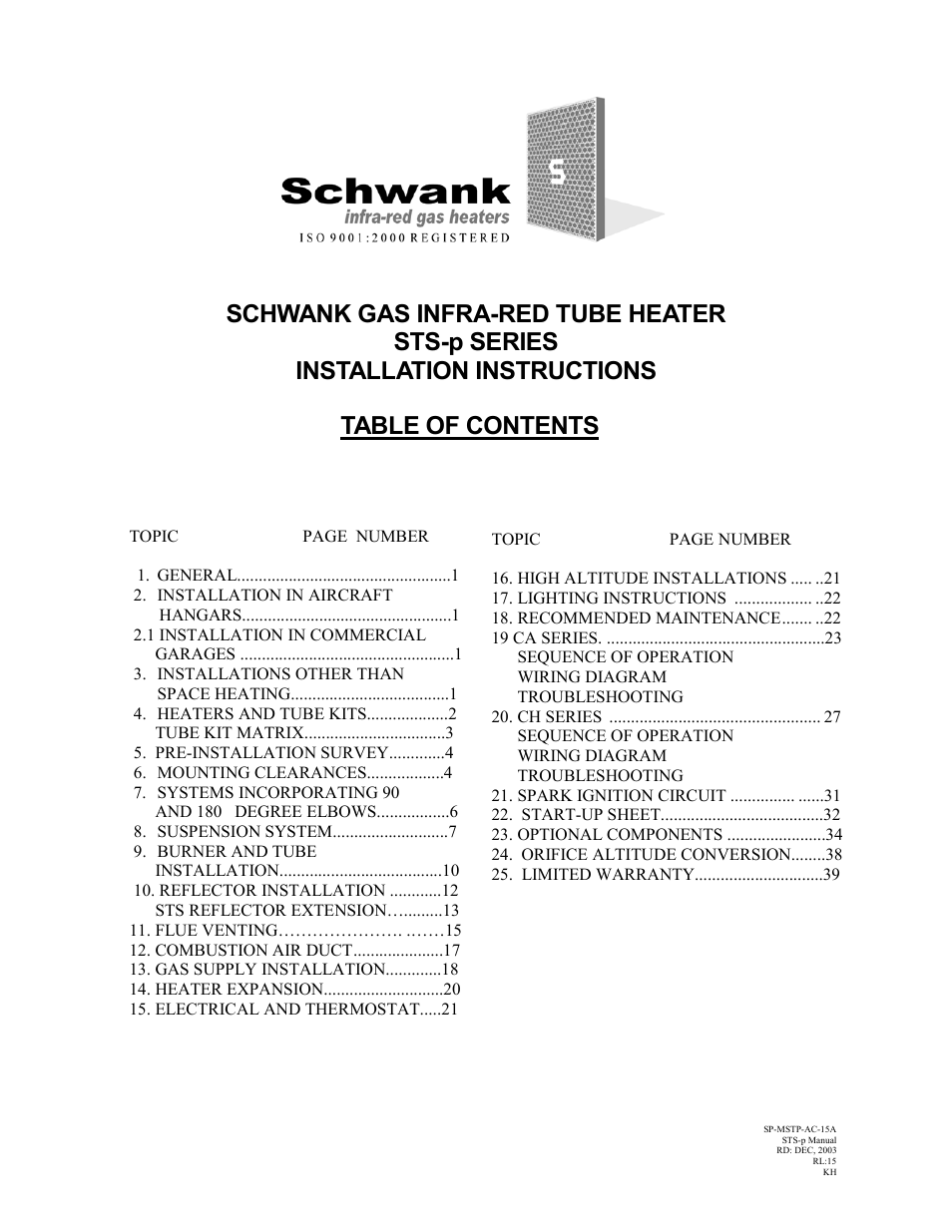 Schwank STSp-CANADA User Manual | Page 3 / 41