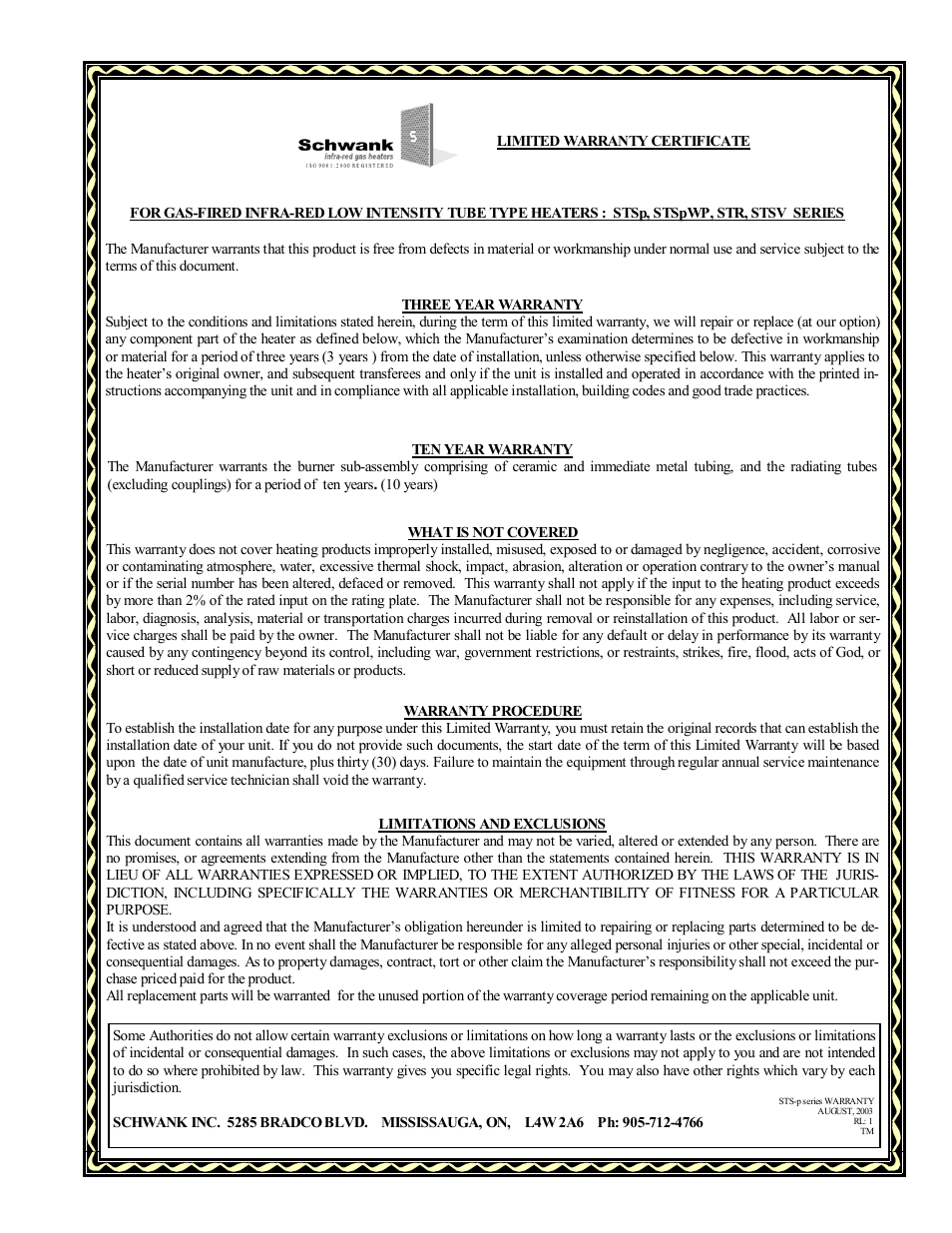 Schwank STSp-CANADA User Manual | Page 41 / 41